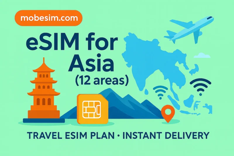 eSIM for Asia (12 areas)