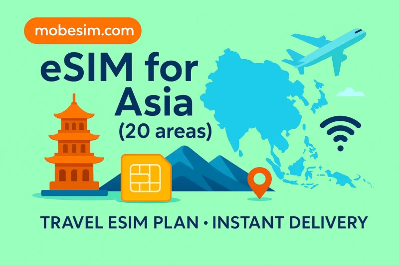 eSIM for Asia (20 areas)